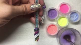 Fantasy Glitter Acrylic Nails  Nail Polish Technique [upl. by Dreher]