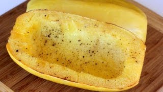 ROASTED SPAGHETTI SQUASH  how to roast spaghetti squash [upl. by Olbap189]