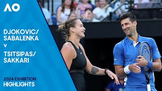 DjokovicSabalenka v TsitsipasSakkari Full Match  Australian Open 2024 Exhibition [upl. by Mulderig860]