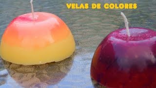 Como hacer preciosas velas de colores  How to make nice colors candles [upl. by Mavilia925]