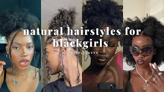 Natural hairstyles for black girls blacktiktok blackgirlhairstyles [upl. by Devona]