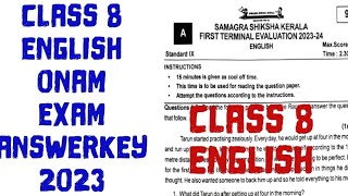 Class 8 English first term Exam 2023 question Paper with answers firsttermexamclass8 class8 [upl. by Bull]