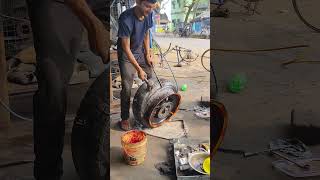 Tyre repairing automobileshop [upl. by Kai]