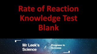 04 Rate of Reaction blank Knowledge  revision for AQA combined and triple Higher and Foundation [upl. by Hourigan]