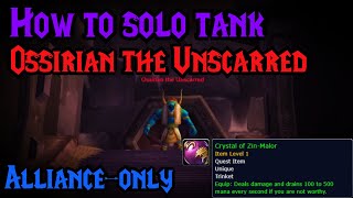 WOW Classic  How to SOLO tank Ossirian the Unscarred in AQ20 Alliance [upl. by Eimarrej787]