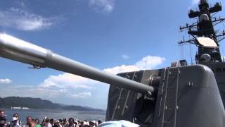 護衛艦さざなみ オートメラーラ127mm速射砲 操法展示┃Exhibition of naval gun of Japanese destroyer Sazanami [upl. by Elephus416]