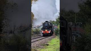 Steam Locomotive 44871 powers through Eastbrook Crossing with WCR 47812 on the back with whistles [upl. by Yttik960]