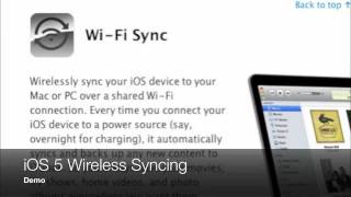 Apple iOS 5 Wireless Sync Demo [upl. by Artima99]