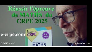 CRPE 2025 PRÉPARATION À LÉPREUVE DE MATHS [upl. by Nylknarf573]