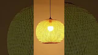 More Style Rattan Pendant Light on our Shop Wicker Lampshade Hanging Light Fixture DIY [upl. by Blaise788]