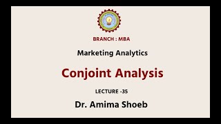 Marketing Analytics  Conjoint Analysis  AKTU Digital Education [upl. by Ramunni]