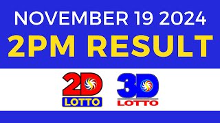 2pm Lotto Result Today November 19 2024  PCSO Swertres Ez2 [upl. by Suchta]