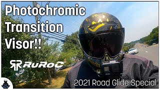 Ruroc Photochromic Transition Visor  Unpacking and first test ride How good is the transition [upl. by Blair]