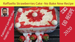 Raffaello Strawberries Cake No Bake New Recipe [upl. by Ariayek941]