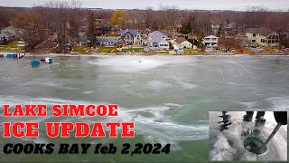 Lake Simcoe Ice Report Cooks Bay Gilford feb 2024 [upl. by Imled]