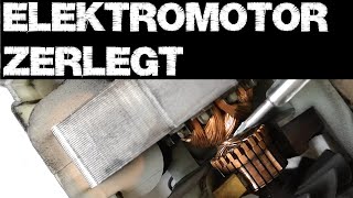 Elektromotor zerlegt  Bürsten Wicklungen Eisenkern [upl. by Arron]