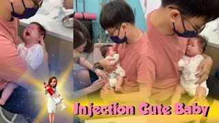 injection Cute Baby Carrying  Vaccination Complete Baby girl [upl. by Rivalee13]