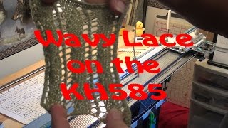 Wavy Lace done on the KH585 Push Button Knitting Machine [upl. by Notlit436]