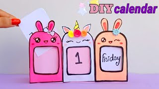 How to make a cute desk calendar  diy calendar  paper Mini calendar paper crafts for school  DIY [upl. by Adnal376]