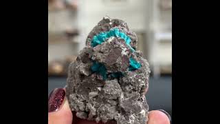 Cavansite on matrix  3 crystalshop crystalcommunity minerals [upl. by Batha]