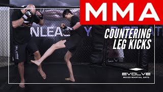 MMA  Countering Leg Kicks In Mixed Martial Arts [upl. by Akitan]