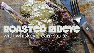 Bone In Ribeye Steak Recipe with Whisky Cream Sauce [upl. by Diad]