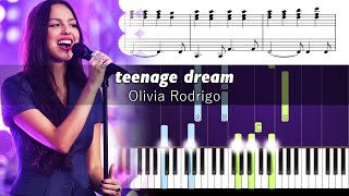 Olivia Rodrigo  teenage dream  Accurate Piano Tutorial with Sheet Music [upl. by Tara]