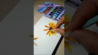 How To Paint Sunflower Easy Watercolor Painting art watercolor sunflower [upl. by Stickney46]