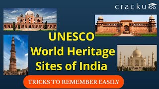 UNESCO World Heritage Sites Of India  Tricks to Remember  Very Important for All Govt Exams [upl. by Aillicsirp]