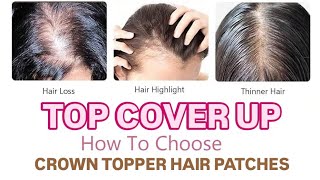 Crown Topper  Hair Patches  Top Cover Up Real Human Hair Extensions1 [upl. by Nehr]