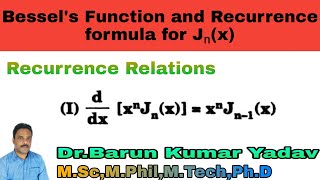 Bessels Function and Recurrence Relationspart1Barun Maths [upl. by Yngiram478]