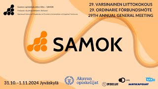 SAMOKin 29 varsinainen liittokokous 3110–1112024 päivä 2 [upl. by Mellisent61]