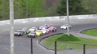 Wiscasset Speedway Cahill Tire 2018 4 Cylinder Pro Feature Part 1 51918 [upl. by Jankey]