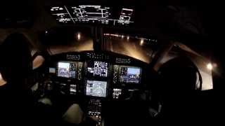 VIEWS FROM THE COCKPIT Pilatus PC12 NG Night Landing with SmartView Synthetic Vision [upl. by Colwin632]