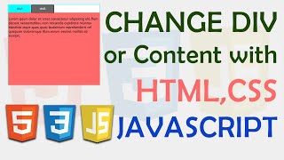 change div on button click with HTML CSS and JAVASCRIPT [upl. by Hiltan865]