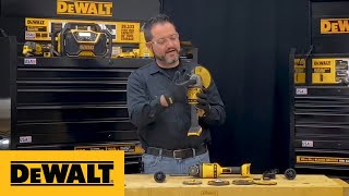 DEWALT® Product Guide  Grinder Guard and Wheel Installation [upl. by Sabanrab]