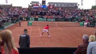 Federer vs Haase Court Level Clip 1 [upl. by Jaco]