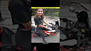 superbikegirl girlsreactiononsuperbike cutegirl ktmridergirl ridergirl rider viralvideo [upl. by Nahtnoj]