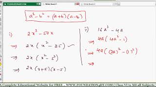 Factorisation by Difference of Two Squares  Class 9 Maths ICSE [upl. by Ermine]