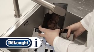 How to clean the coffee grounds container on your DeLonghi Eletta Cappuccino ECAM 45760 [upl. by Ursola]