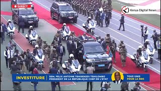 Tight Security as DRC President Felix Tshisekedi leaves the stadium after his inauguration [upl. by Elagibba]