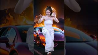 Girl Rocks Dance Moves to Babymonsters 2NE1 in Front of Lamborghini [upl. by Gaudette]