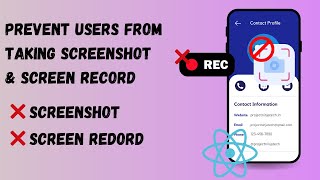 Prevent Screenshot amp Screen Recording on Your React Native App [upl. by Anavrin]