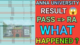 Anna University Pass to Arrear Result 😱  Engineering Pass to RA Result  What Happened🙃resultau [upl. by Farmelo471]