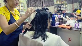 Short straight hair pe advance layered haircuts video in parlour MadhabiBhowmick [upl. by Laurel]