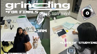 STUDY VLOG studying for final exams 3am grinding library 📚📚☕️🎧🌱🌱🌱 [upl. by Yelahs28]