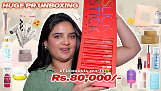 MASSIVE PR UNBOXING📦HAUL WORTH ₹80000 🤑  Dyson Dupe 💨 MILK Makeup🍃 Nayantharas Brand 🪄amp More✨ [upl. by Gustavus]