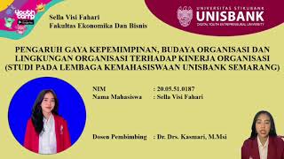 PENGARUH GAYA KEPEMIMPINAN BUDAYA ORGANISASI DAN LINGKUNGAN ORGANISASI TERHADAP KINERJA ORGANISASI [upl. by Ragas95]