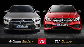 2019 Mercedes A Class Sedan Vs Mercedes CLA Coupe ► Design amp Dimensions [upl. by Eanrahc]