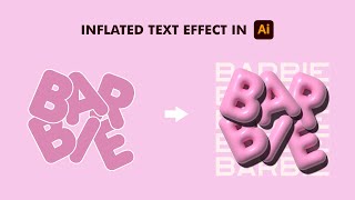 Inflated text effect for beginners  2D to 3D  Adobe Illustrator Tutorial [upl. by Kreis]